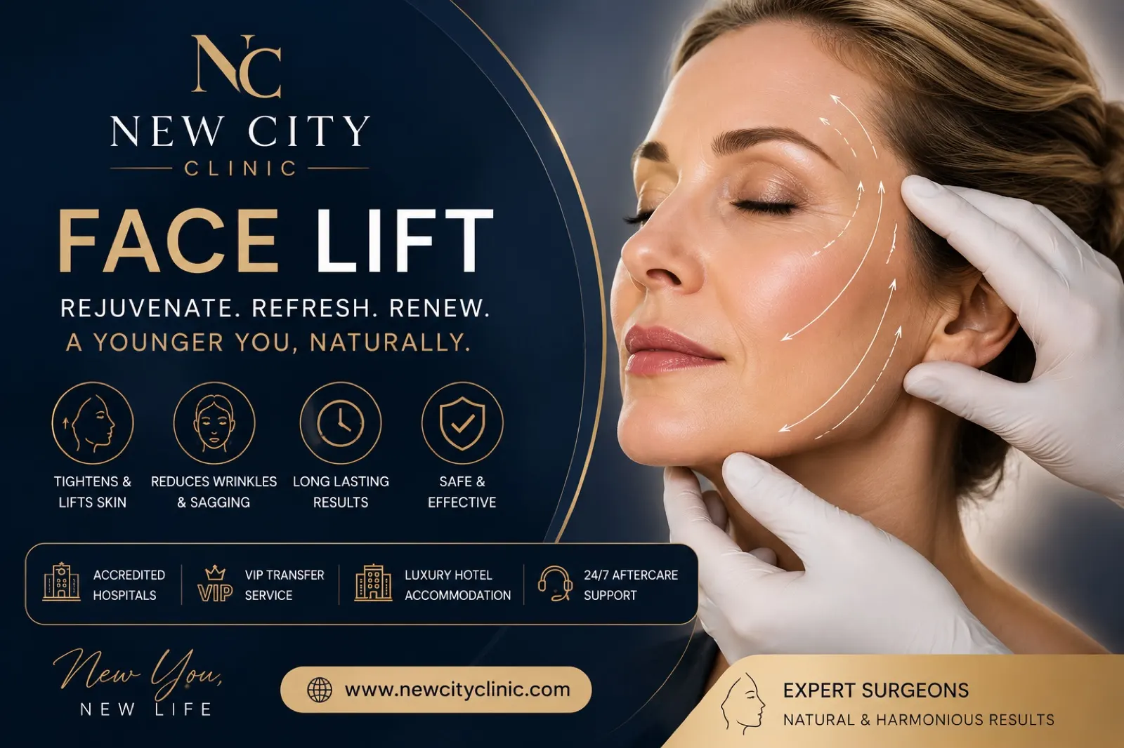 Lifting facial en Estambul, Turquía: ¿deep plane o mini?